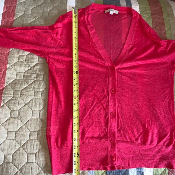 EUC LOFT Hot Pink Watermelon 3/4 sleeve button cardigan - XL - Picture 5 of 5